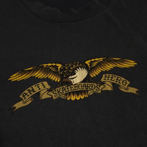 Vintage 90s Anti Hero Skateboards Eagle T Shirt L OG Supreme Skate John Cardiel - Picture 4 of 14